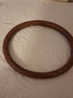 Handcrafted Wooden Bangle Bracelet - Rich Brown